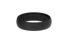 Solid Midnight Black Thin Ring
