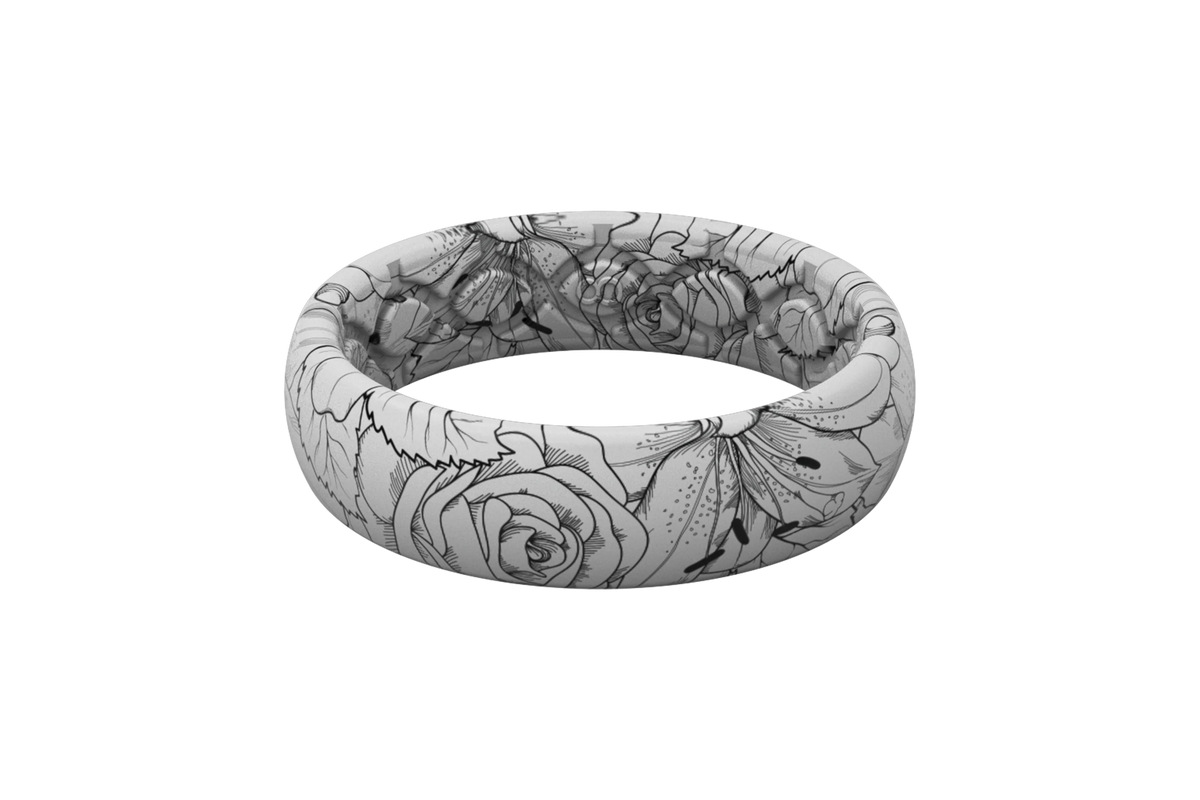 Winter Rose Thin Ring