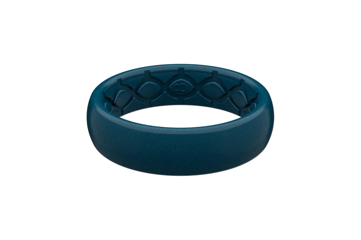 Satin Dark Ocean Thin Ring