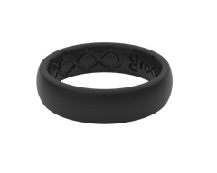 Solid Midnight Black Thin Ring