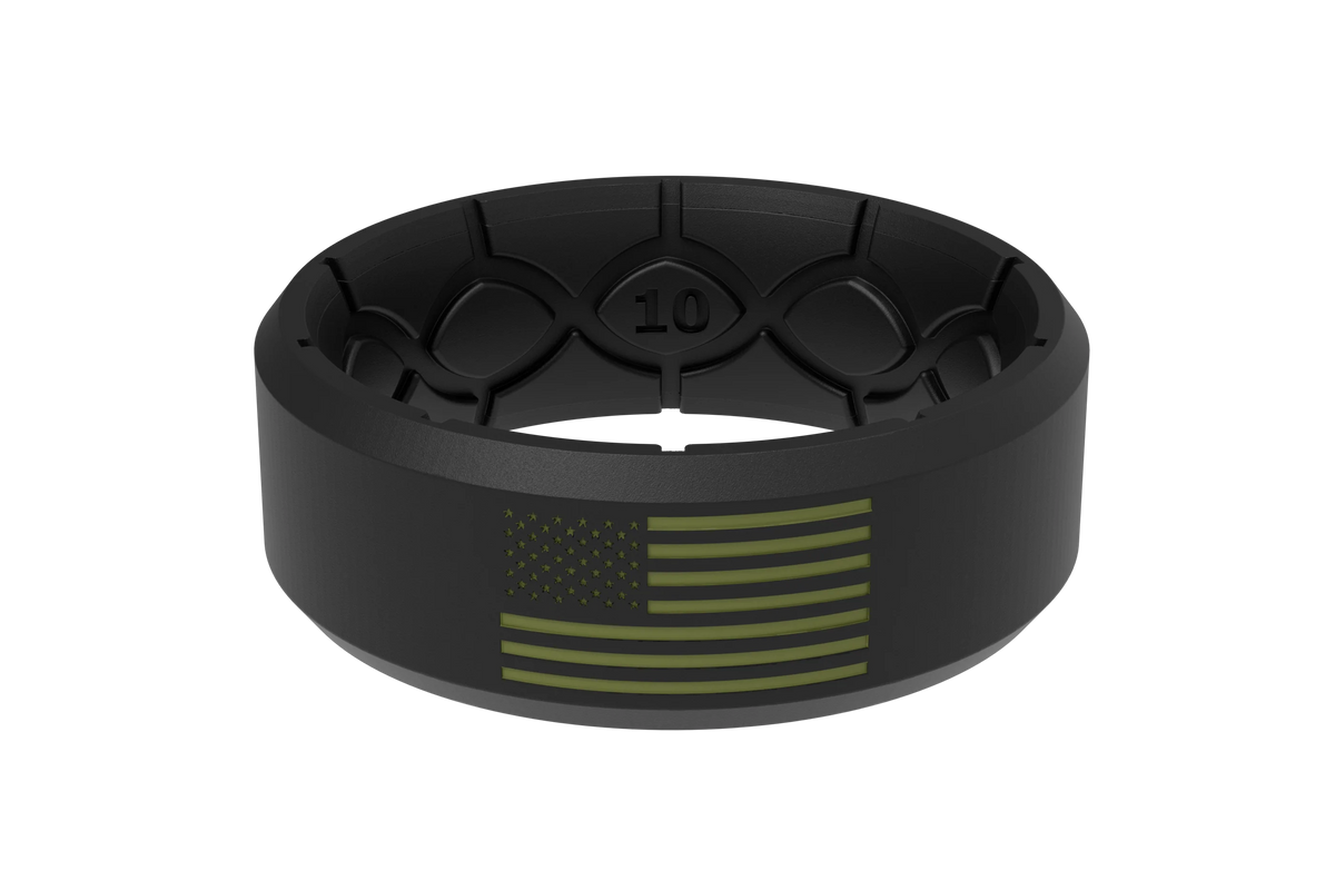Edge Hero - America Black & Moss Green Flag Ring