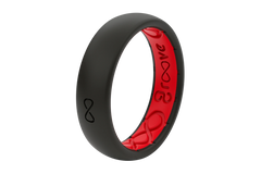 Solid Midnight Black & Raspberry Red Thin Ring