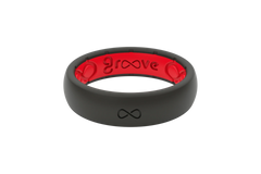Solid Midnight Black & Raspberry Red Thin Ring