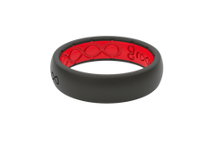 Solid Midnight Black & Raspberry Red Thin Ring